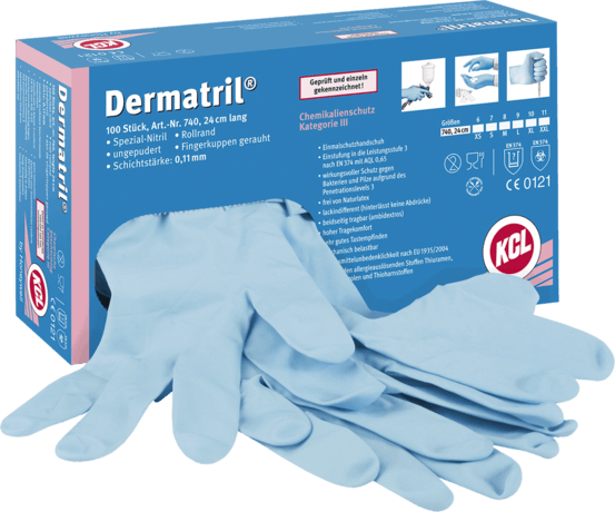 Jednorazowe rękawice nitrylowe DERMATRILL 740 N