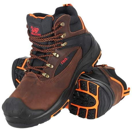Buty Robocze Trzewiki bezpieczne skórzane kompozyt  S3L SR FO HRO BRFINO