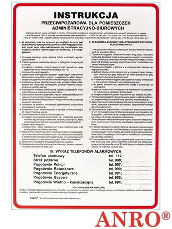 Instrukcja Ppoż Dla Pomieszczeń Administracyjno-Biurowych