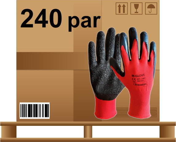 Rękawice robocze czerwono czarne L2001 Shamal X-Latos 240 par