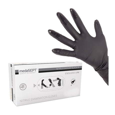 Rękawice Nitrylowe MEDASEPT PREFER BLACK PF