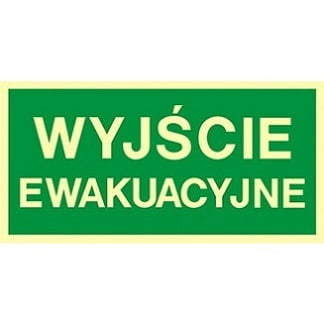 ZNAK EWAKUACYJNY - WYJŚCIE EWAKUACYJNE 15 x 30 cm
