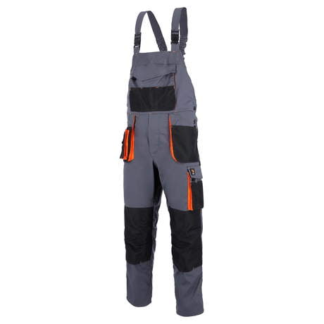 SPODNIE OGRODNICZKI PROMAN STRETCH 250 SZARY+ POMARAŃCZOWY