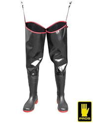 Buty Wodery wędkarskie gumowe STRONG czarne Polska AJ-WODSTRONG B