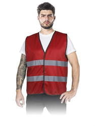KAMIZELKA OSTRZEGAWCZA KOS-COLOR CZARWONA