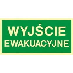 ZNAK EWAKUACYJNY - WYJŚCIE EWAKUACYJNE 15 x 30 cm
