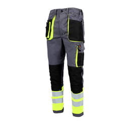 SPODNIE DO PASA ODBLASKOWE PROMAN STRETCH 250 SZARY + HV
