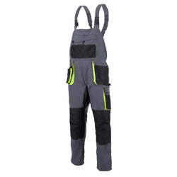 SPODNIE OGRODNICZKI PROMAN STRETCH 250 SZARY+ ŻÓŁTY