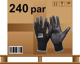 Rękawice robocze PU cienkie dla mechaników czarne X PUNO X-TOUCH TIMIPOLI 240 par