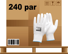 Rękawice robocze PU cienkie dla mechaników białe X PUNO 240 par